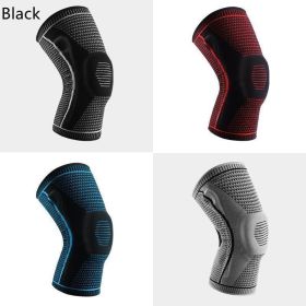 Knee Pads For Sport Knee  Silicone Spring Patella Protector (Option: Black-L-1PCS)