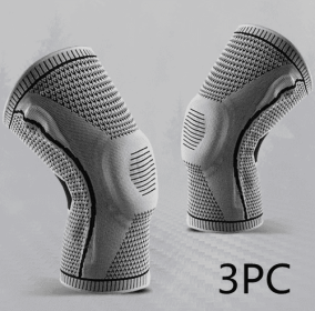Knee Pads For Sport Knee  Silicone Spring Patella Protector (Option: Grey-L-3PCS)