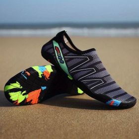 Lightweight Quick Drying Anti-slip Beach Wading Shoes, Unisex Outdoor Flat Aqua Sandals For Swimming Diving Boating Surfing, Women's Footwear (Color: dark gray, size: 11.5)